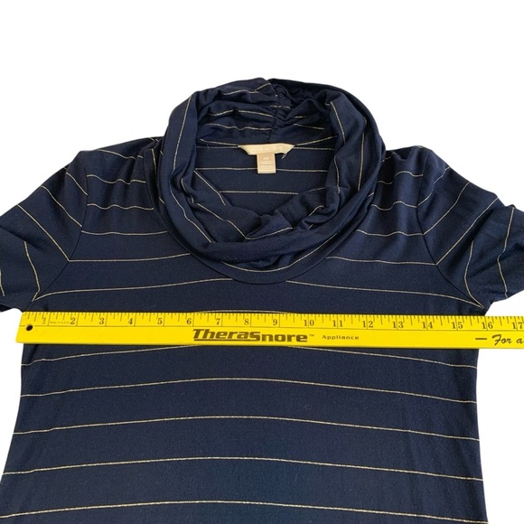 Banana Republic Modal Stretch Navy Striped Cowl Neck Top- XS - Picture 6 of 11